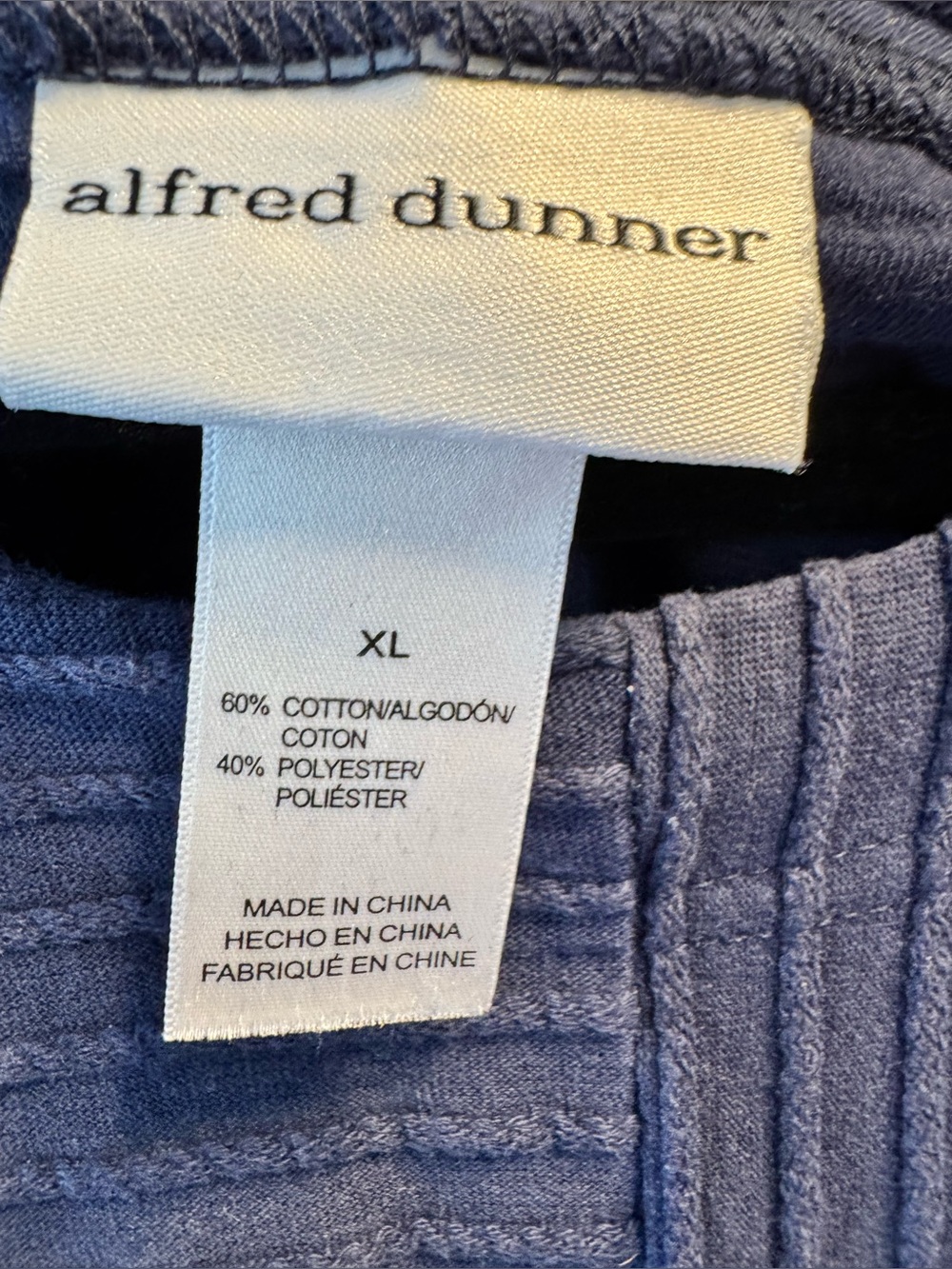 Alfred Dunner Navy Ribbed Side Button Top XL - Picture 4 of 4